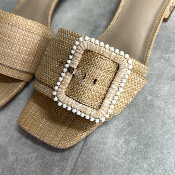 *Like New*Sam Edelman Deacon Beaded Slide -  Bleached Beechwood Weave - Size 9.5 - Picture 3 of 9